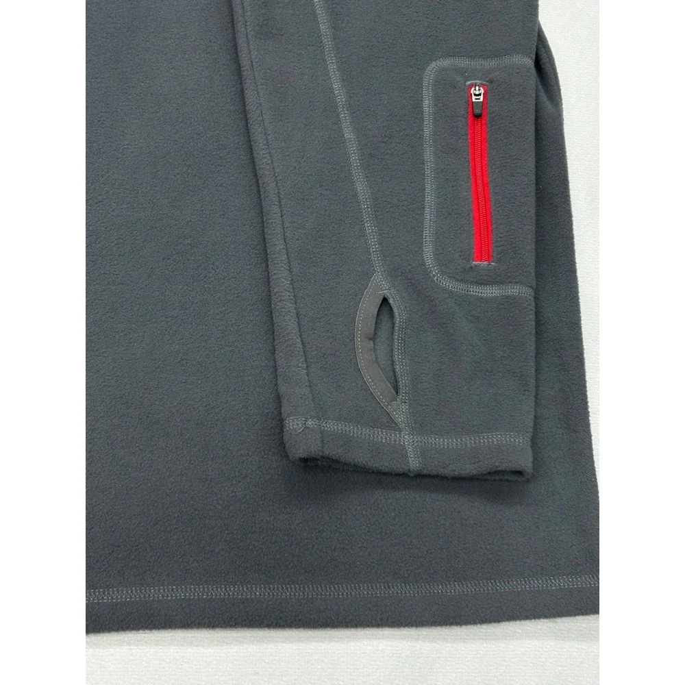 North‎ Face Quarter Zip Fleece Mens XL Gray Red Pullover Outdoor Hiking Gorpcore